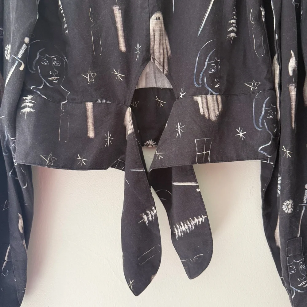 Samantha Pleet Haunted Top Blouse Size 00 Halloween Ghost Goth RARE - Picture 4 of 10